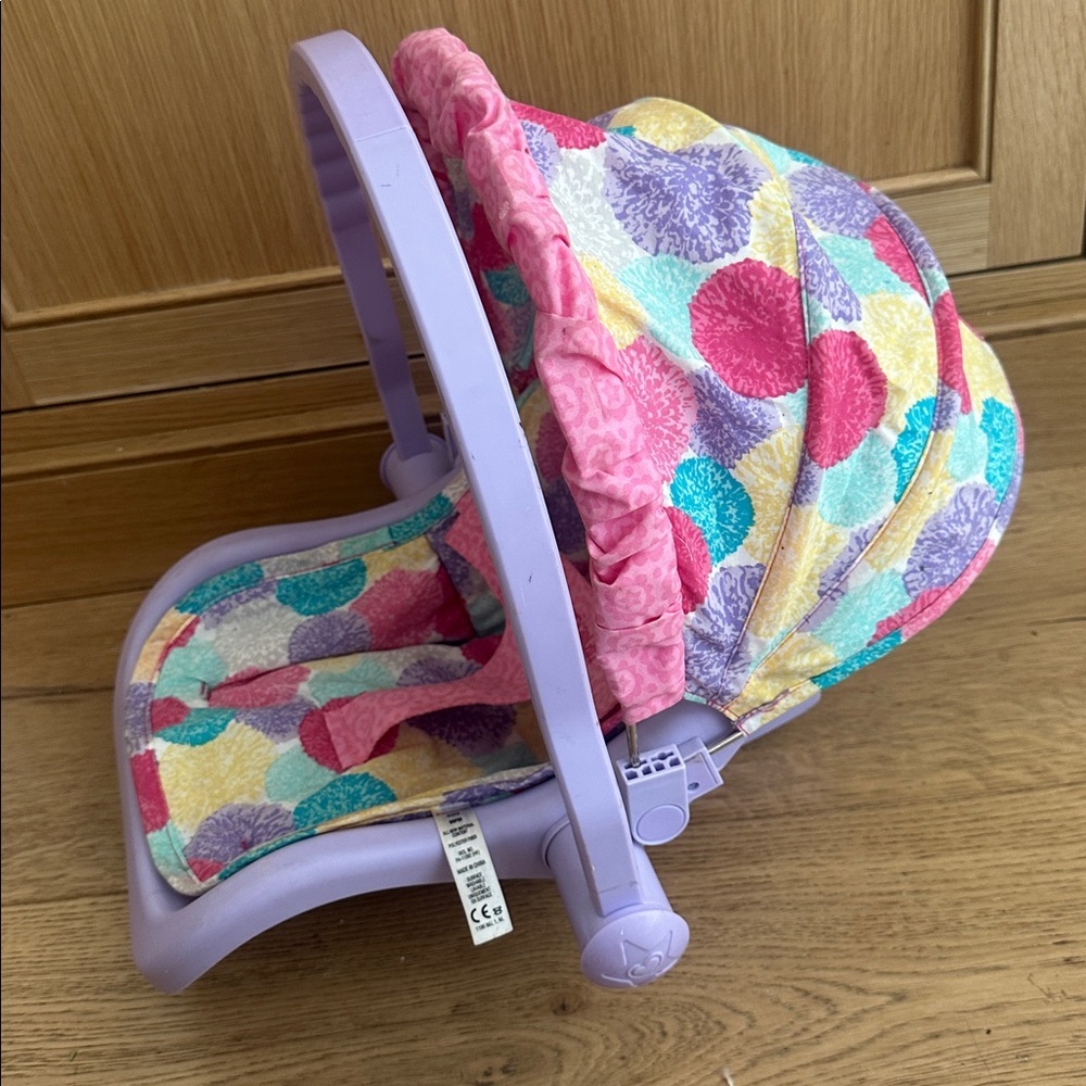 American Girl Doll Car Seat with Purple and Pink Accents Retired - Picture 3 of 5